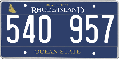 RI license plate 540957