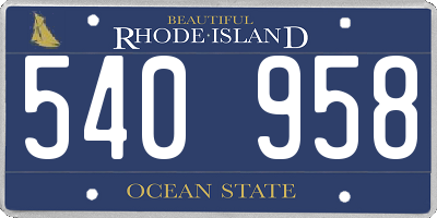 RI license plate 540958