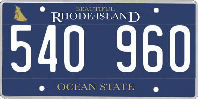 RI license plate 540960