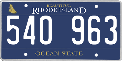 RI license plate 540963