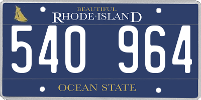 RI license plate 540964