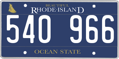 RI license plate 540966