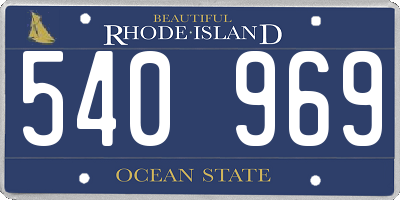 RI license plate 540969