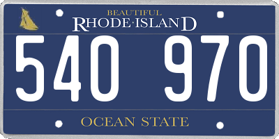 RI license plate 540970