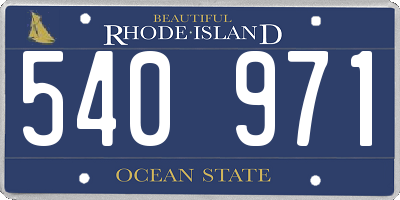 RI license plate 540971