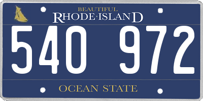 RI license plate 540972