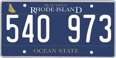 RI license plate 540973