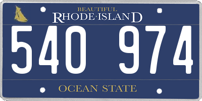 RI license plate 540974