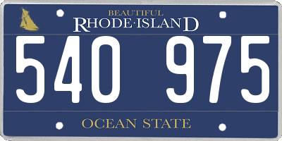 RI license plate 540975