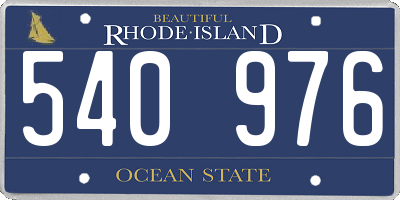 RI license plate 540976