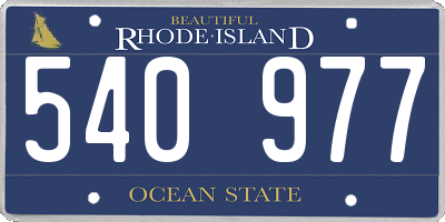 RI license plate 540977
