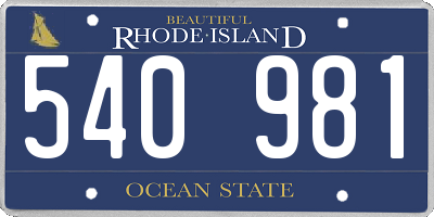 RI license plate 540981