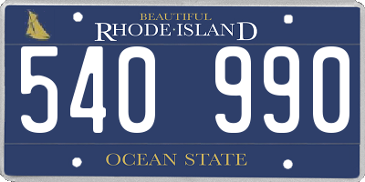 RI license plate 540990
