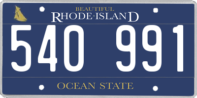RI license plate 540991