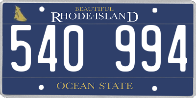 RI license plate 540994