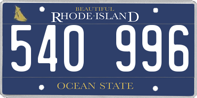 RI license plate 540996