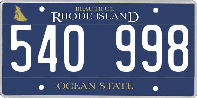 RI license plate 540998
