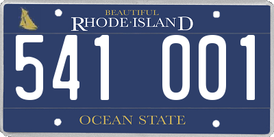 RI license plate 541001