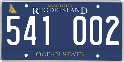 RI license plate 541002