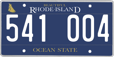 RI license plate 541004