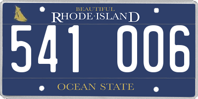 RI license plate 541006