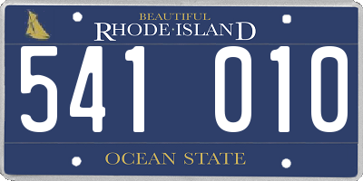 RI license plate 541010
