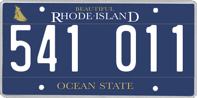 RI license plate 541011
