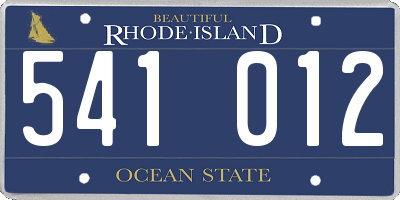 RI license plate 541012