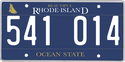 RI license plate 541014