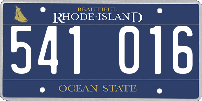 RI license plate 541016