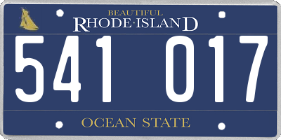 RI license plate 541017