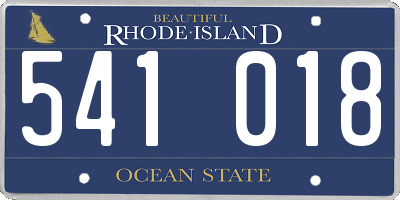 RI license plate 541018