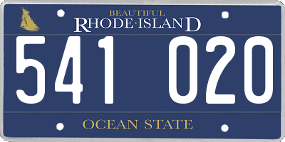 RI license plate 541020