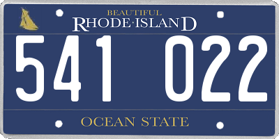 RI license plate 541022