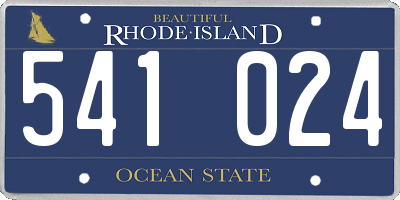 RI license plate 541024