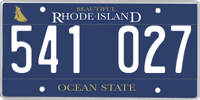 RI license plate 541027