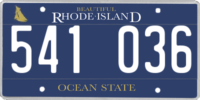 RI license plate 541036