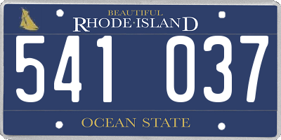 RI license plate 541037