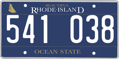 RI license plate 541038