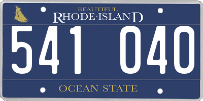 RI license plate 541040