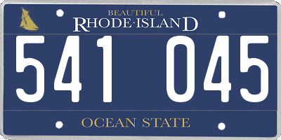 RI license plate 541045