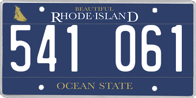 RI license plate 541061