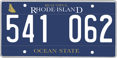 RI license plate 541062