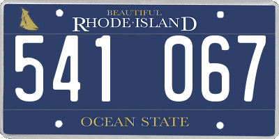 RI license plate 541067