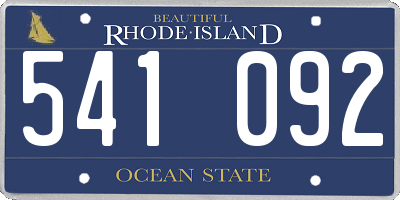 RI license plate 541092