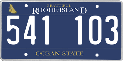 RI license plate 541103