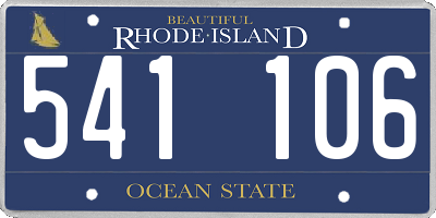 RI license plate 541106