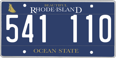 RI license plate 541110
