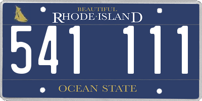 RI license plate 541111