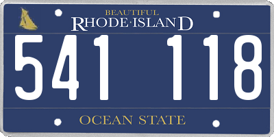 RI license plate 541118
